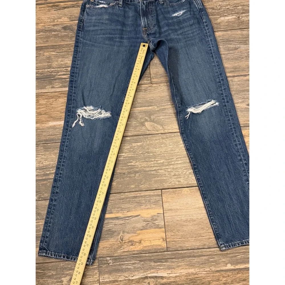 Abercrombie & Fitch Langdon Slim Stretch Distressed Blue Jeans Mens 30x32 Grunge